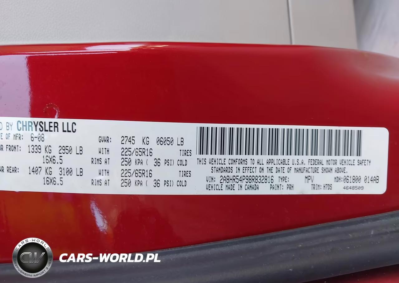 2008 Chrysler Town & Country Touring VIN:2A8HR54P98R832816 - 9