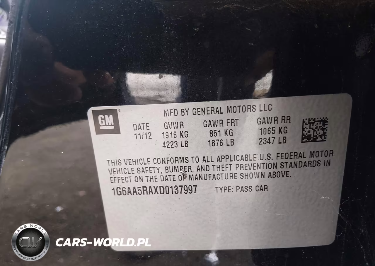 2013 Cadillac Ats Standard VIN:1G6AA5RAXD0137997 - 9