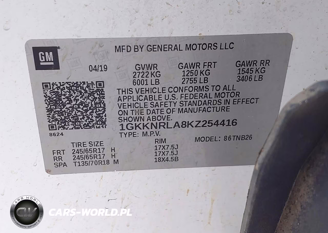 2019 GMC Acadia Sle-1 VIN:1GKKNRLA8KZ254416 - 9