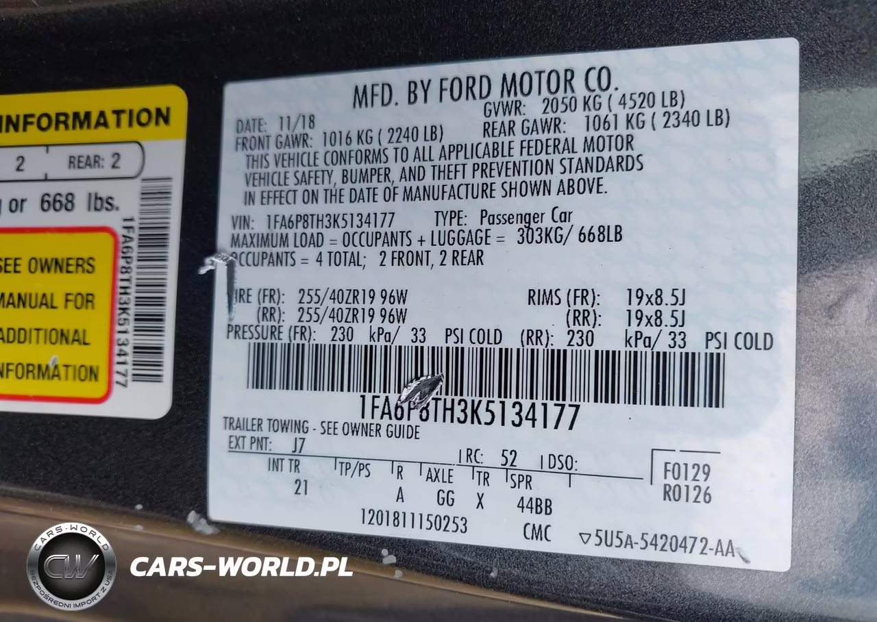2019 Ford Mustang Ecoboost VIN:1FA6P8TH3K5134177 - 9