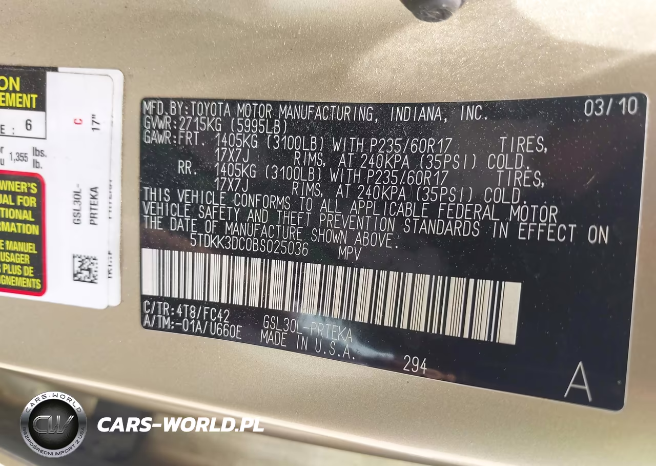 2011 Toyota Sienna Le V6 VIN:5TDKK3DC0BS025036 - 9