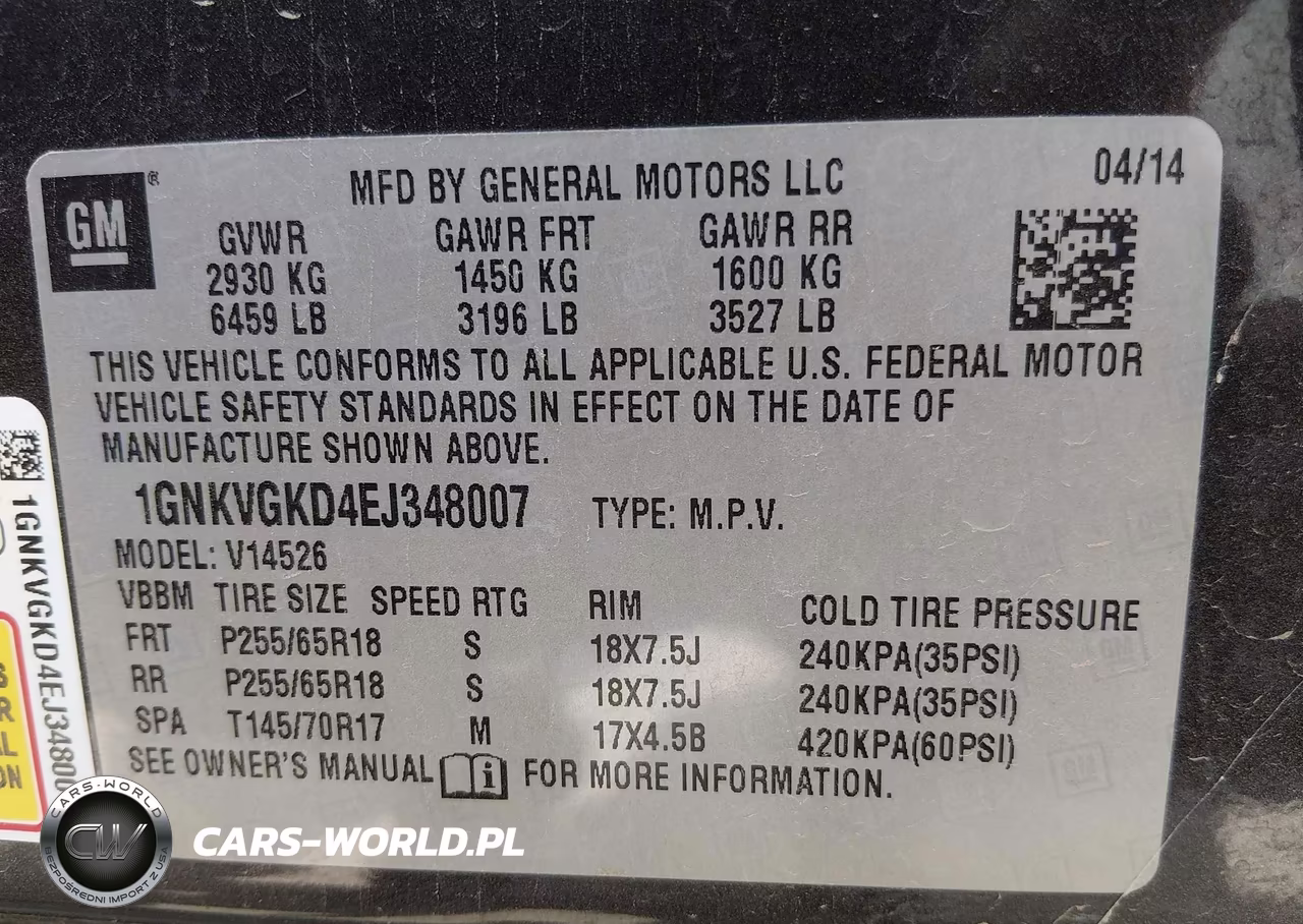 2014 Chevrolet Traverse 1Lt VIN:1GNKVGKD4EJ348007 - 9