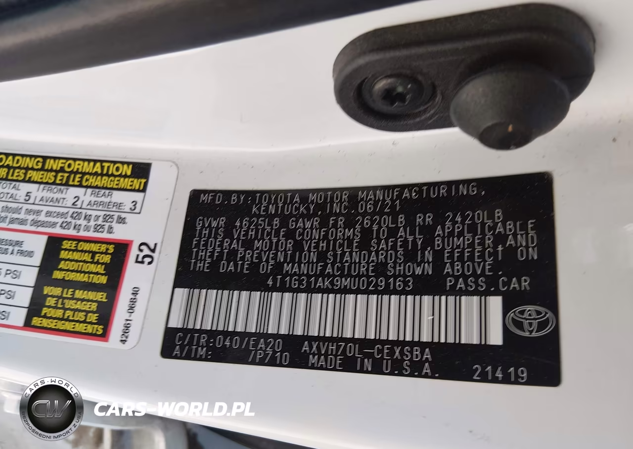 2021 Toyota Camry Se Hybrid VIN:4T1G31AK9MU029163 - 9