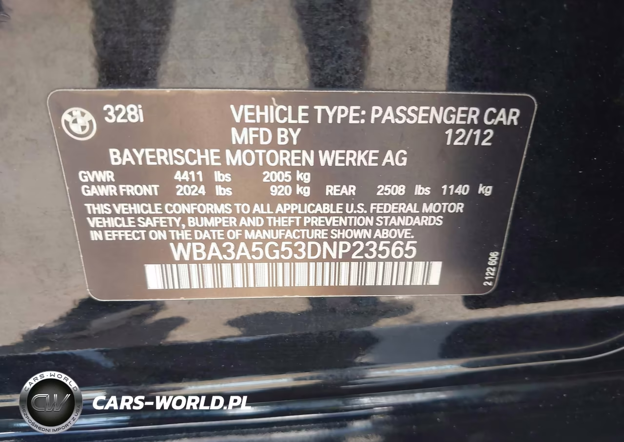 2013 BMW 328I VIN:WBA3A5G53DNP23565 - 9