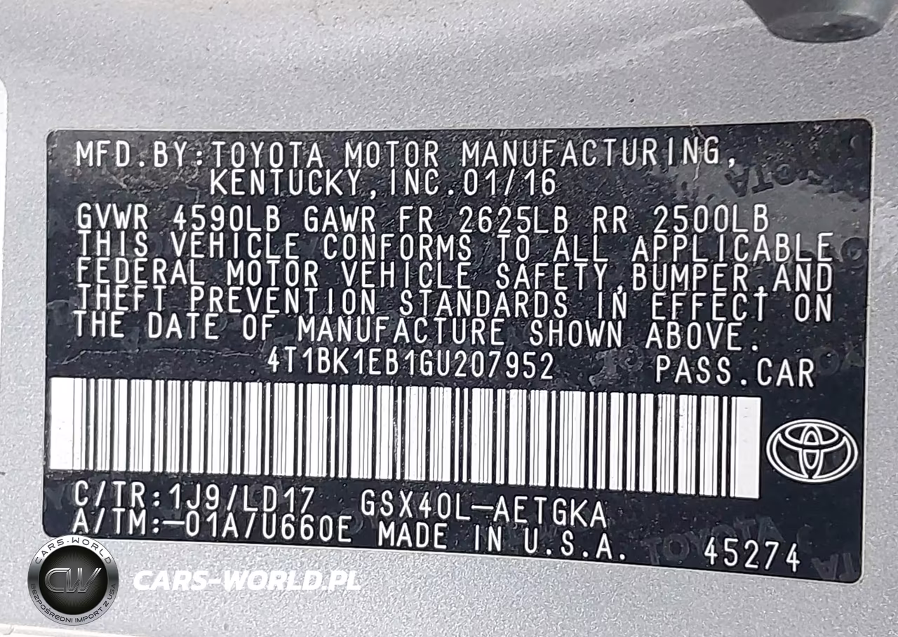 2016 Toyota Avalon Xle VIN:4T1BK1EB1GU207952 - 9