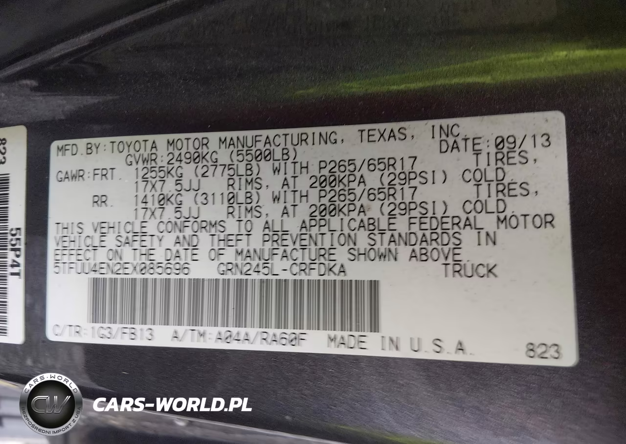 2014 Toyota Tacoma Base V6 VIN:5TFUU4EN2EX085696 - 9