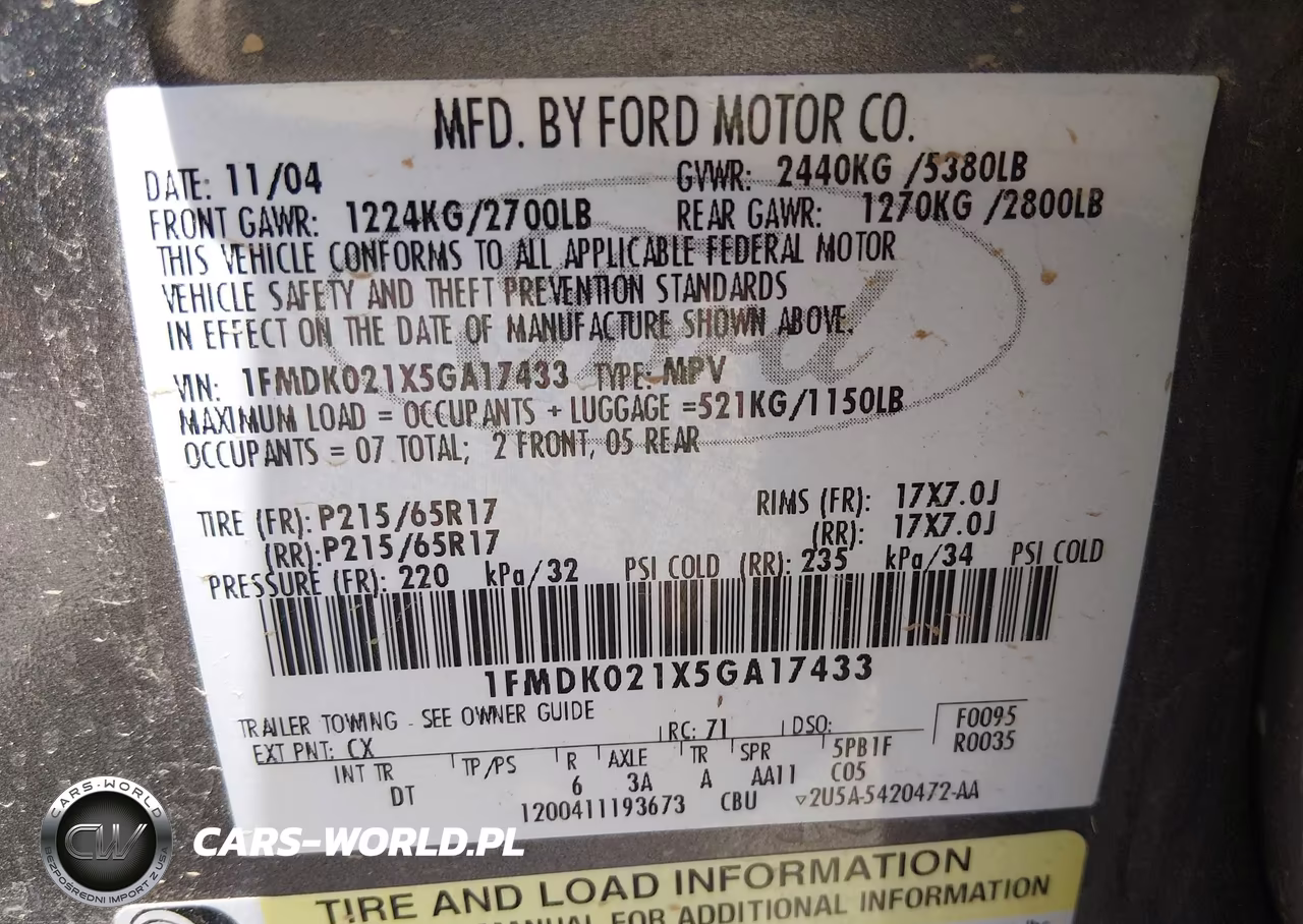 2005 Ford Freestyle Sel VIN:1FMDK021X5GA17433 - 9