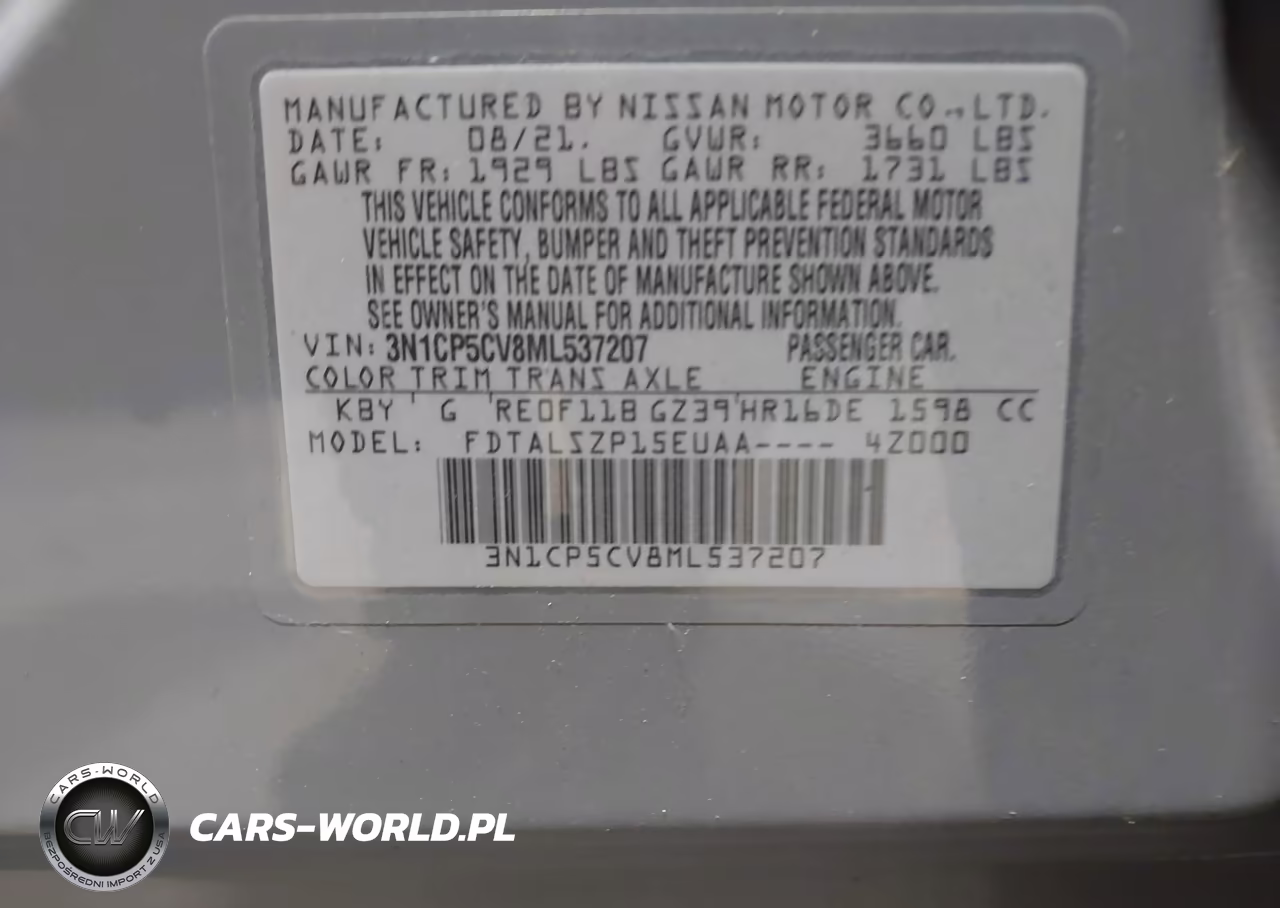 2021 Nissan Kicks Sv Xtronic Cvt VIN:3N1CP5CV8ML537207 - 9