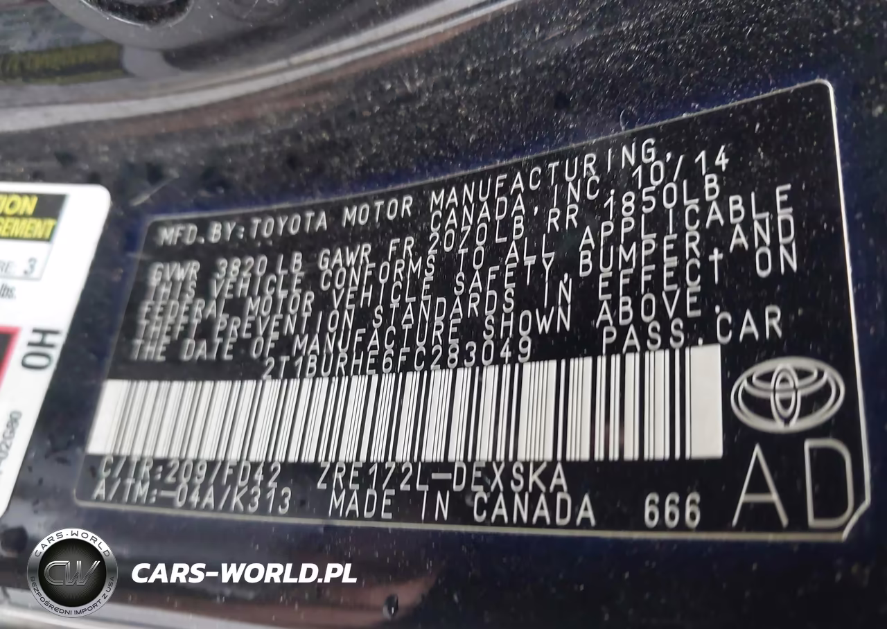 2015 Toyota Corolla S Plus VIN:2T1BURHE6FC283049 - 9