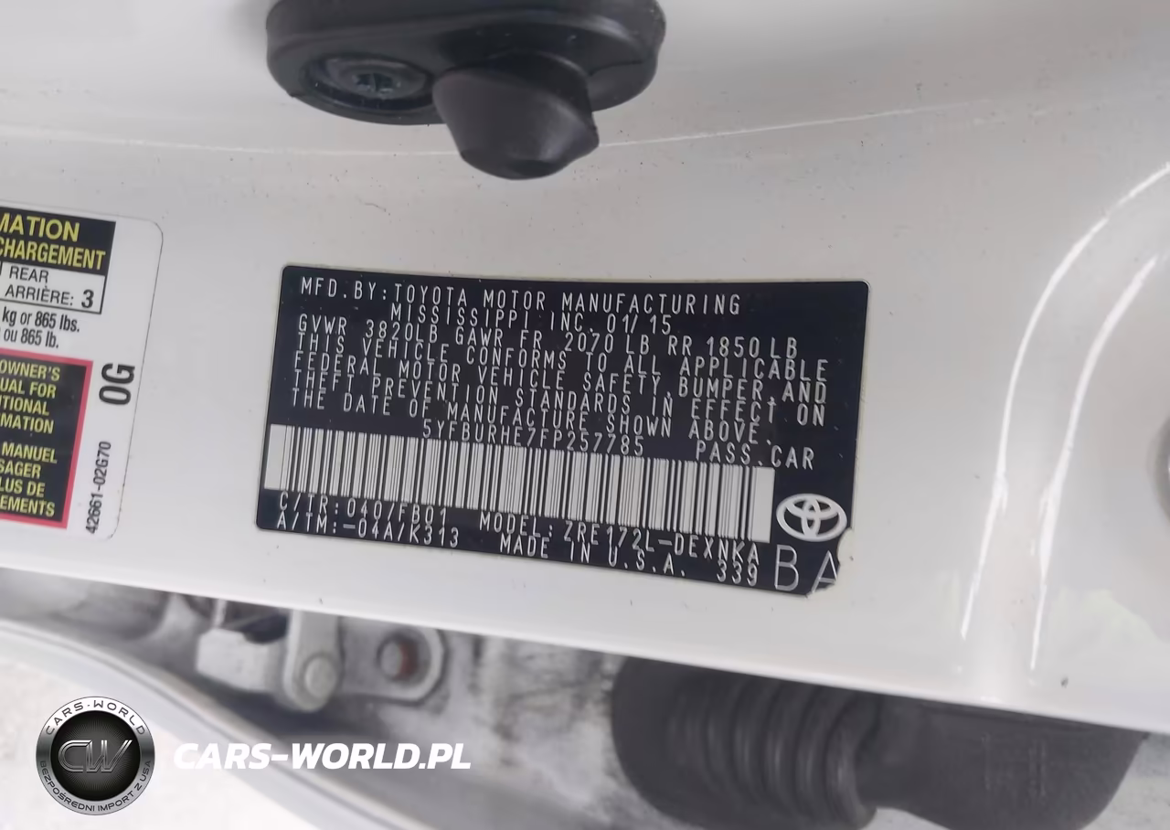 2015 Toyota Corolla Le Plus VIN:5YFBURHE7FP257785 - 9