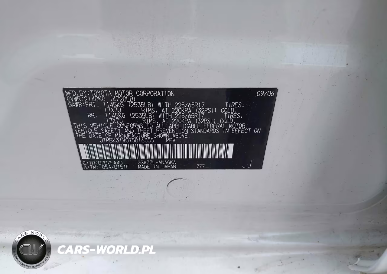 2007 Toyota Rav4 Limited V6 VIN:JTMBK31V075016355 - 9