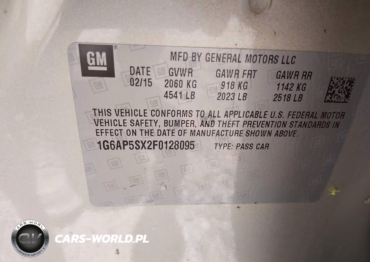 2015 Cadillac Cts Standard VIN:1G6AP5SX2F0128095 - 9