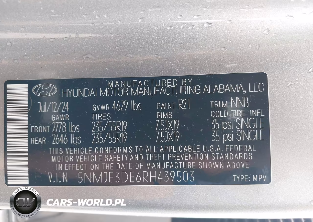2024 Hyundai Tucson Sel VIN:5NMJF3DE6RH439503 - 9
