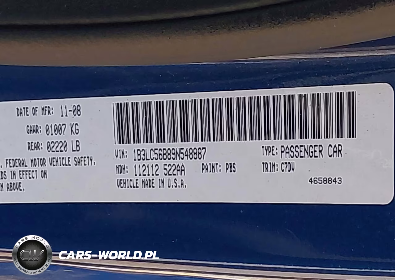 2009 Dodge Avenger R-T VIN:1B3LC56B89N548887 - 9