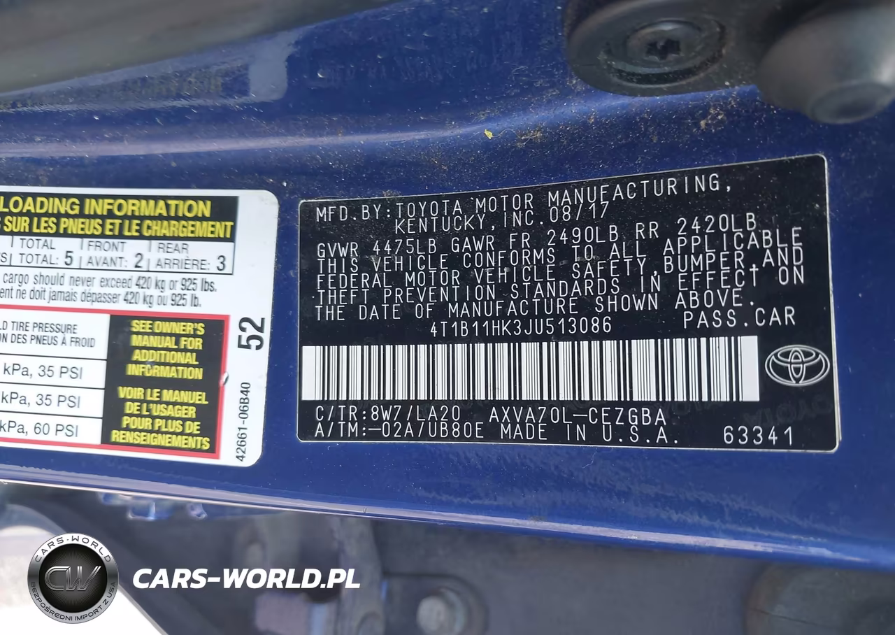 2018 Toyota Camry Xle VIN:4T1B11HK3JU513086 - 9