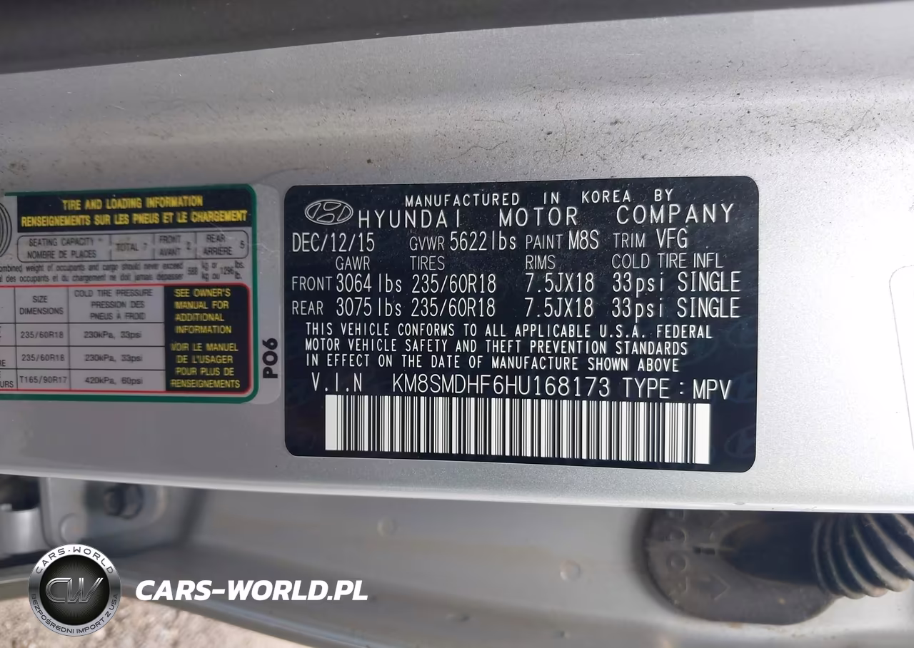2017 Hyundai Santa Fe Se VIN:KM8SMDHF6HU168173 - 9