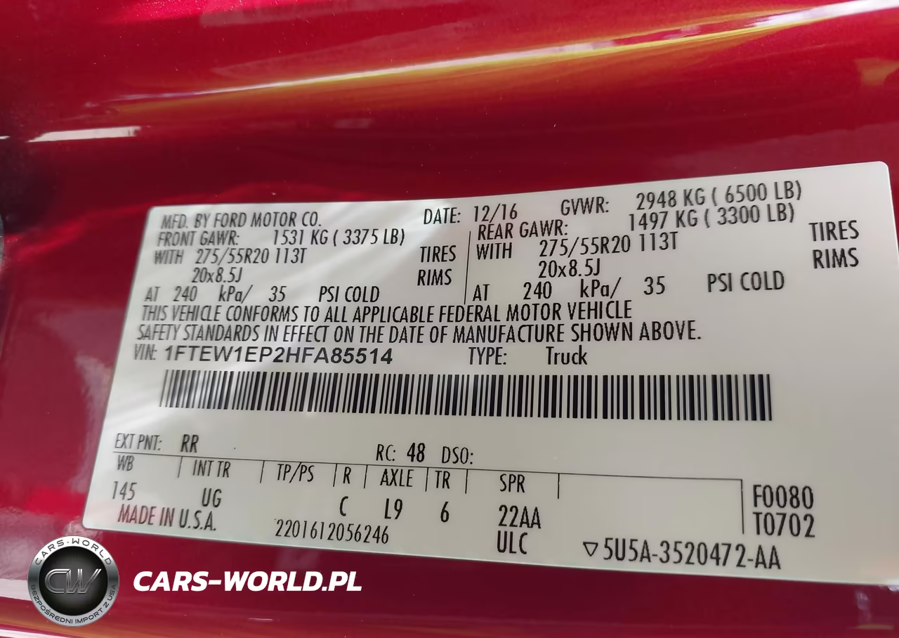 2017 Ford F-150 Xlt VIN:1FTEW1EP2HFA85514 - 9