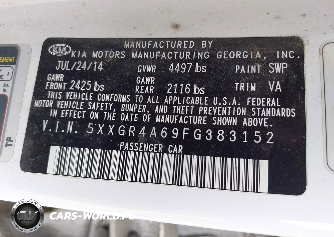 2015 Kia Optima Sx Turbo VIN:5XXGR4A69FG383152 - 9