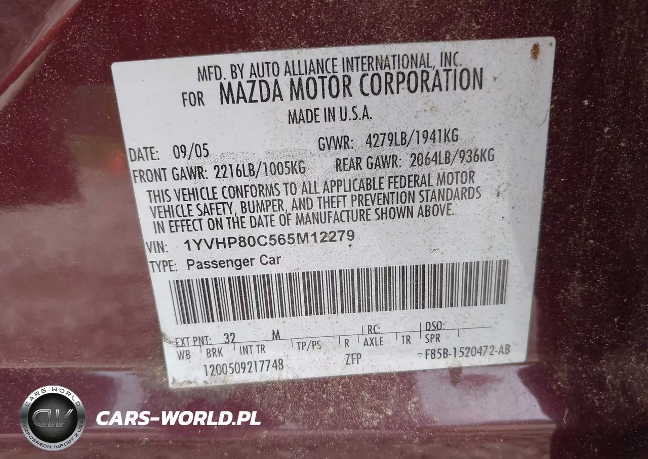2006 Mazda Mazda6 Sport I VIN:1YVHP80C565M12279 - 9