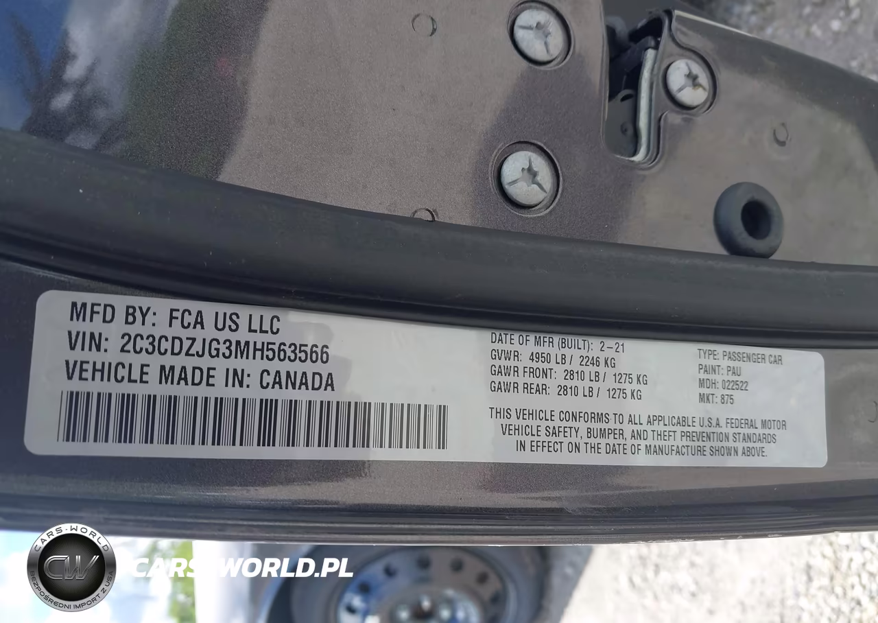 2021 Dodge Challenger Gt VIN:2C3CDZJG3MH563566 - 9