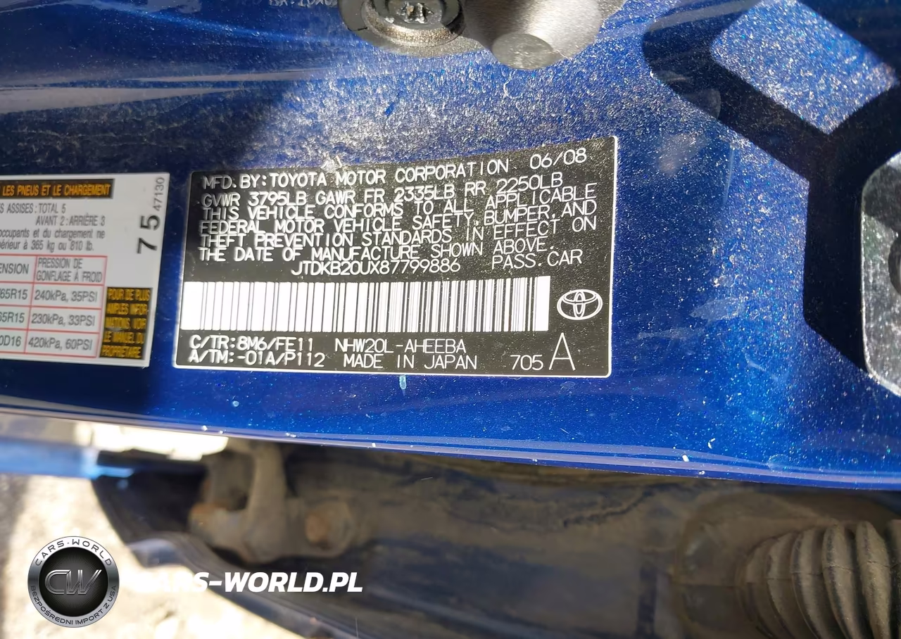 2008 Toyota Prius VIN:JTDKB20UX87799886 - 9
