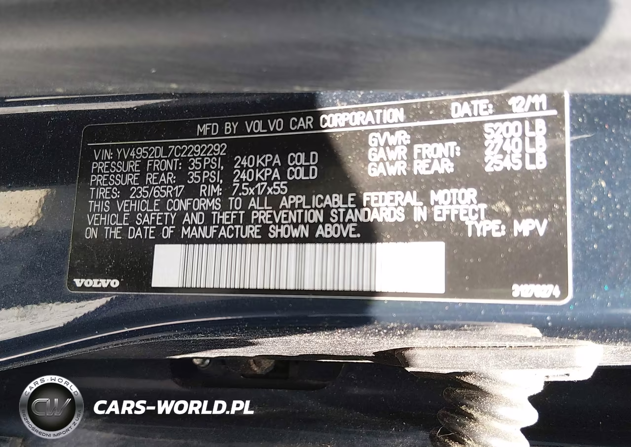 2012 Volvo Xc60 3.2-3.2 Platinum-3.2 Premier-3.2L Premier Plus VIN:YV4952DL7C2292292 - 9