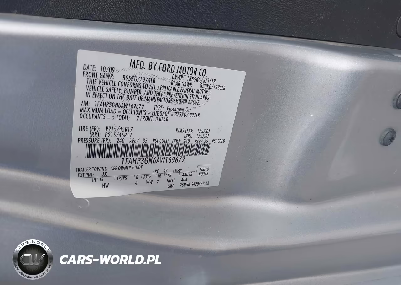 2010 Ford Focus Ses VIN:1FAHP3GN6AW169672 - 9