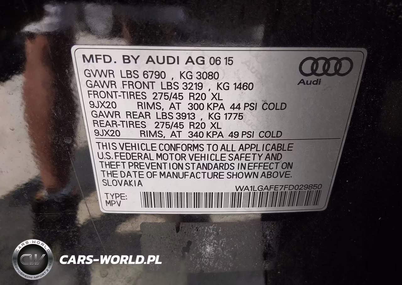 2015 Audi Q7 3.0T Premium VIN:WA1LGAFE7FD029850 - 9