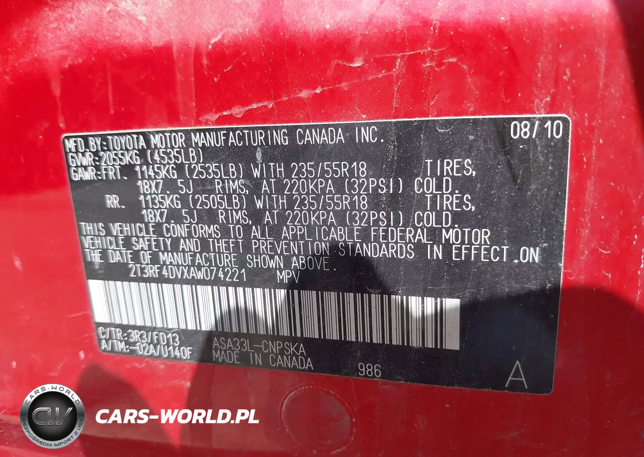 2010 Toyota Rav4 Sport VIN:2T3RF4DVXAW074221 - 9