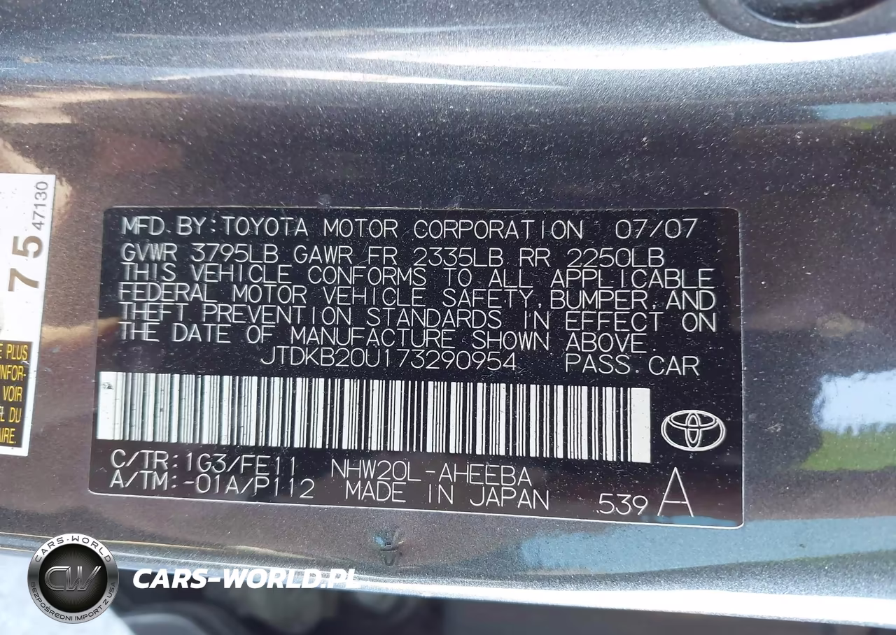 2007 Toyota Prius VIN:JTDKB20U173290954 - 9