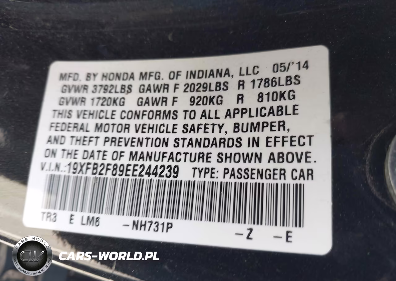2014 Honda Civic Ex VIN:19XFB2F89EE244239 - 9