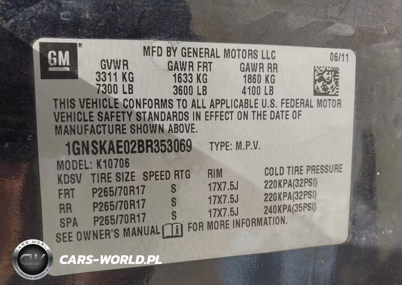 2011 Chevrolet Tahoe Ls VIN:1GNSKAE02BR353069 - 9