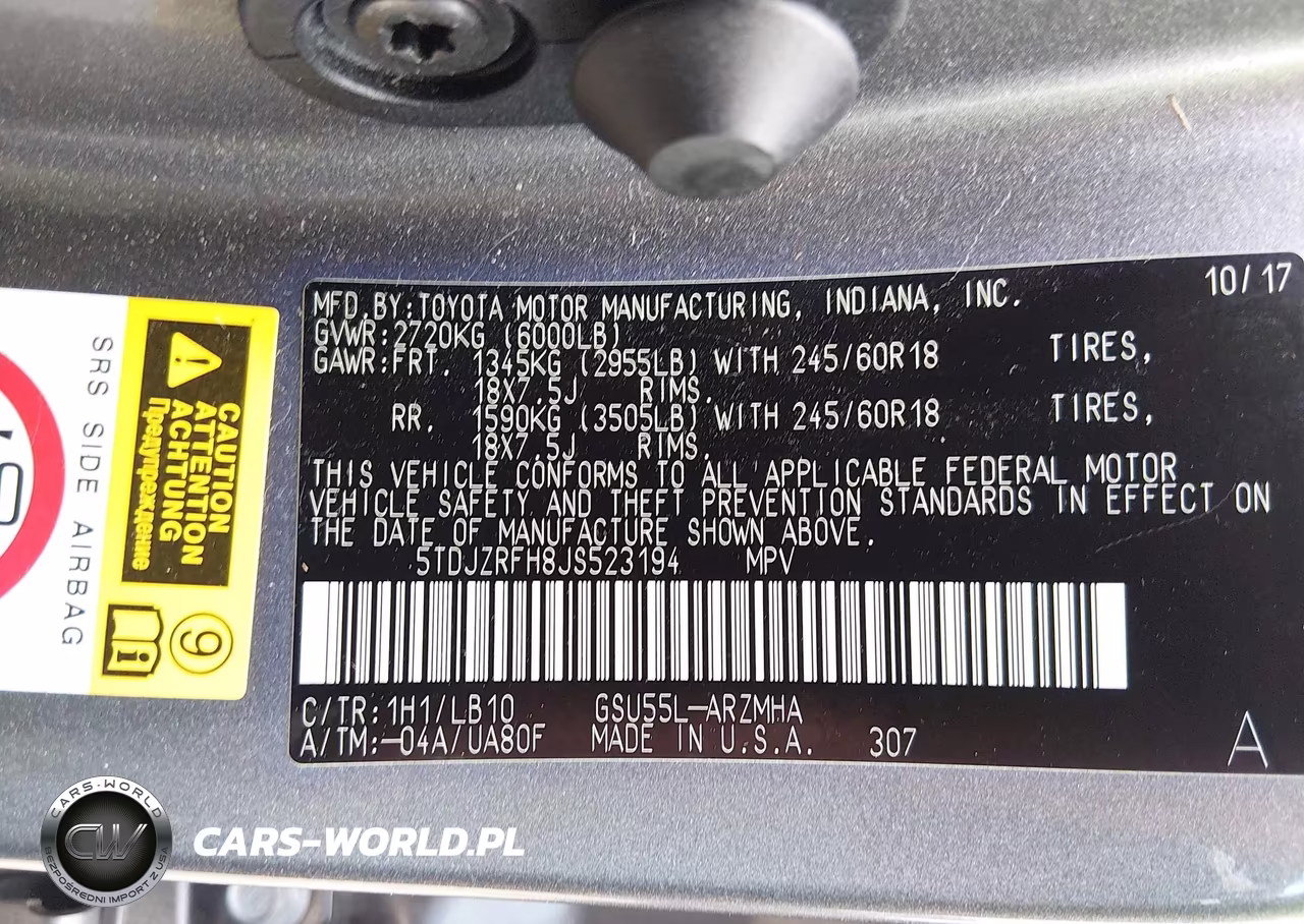 2018 TOYOTA HIGHLANDER SE VIN:5TDJZRFH8JS523194 - 9
