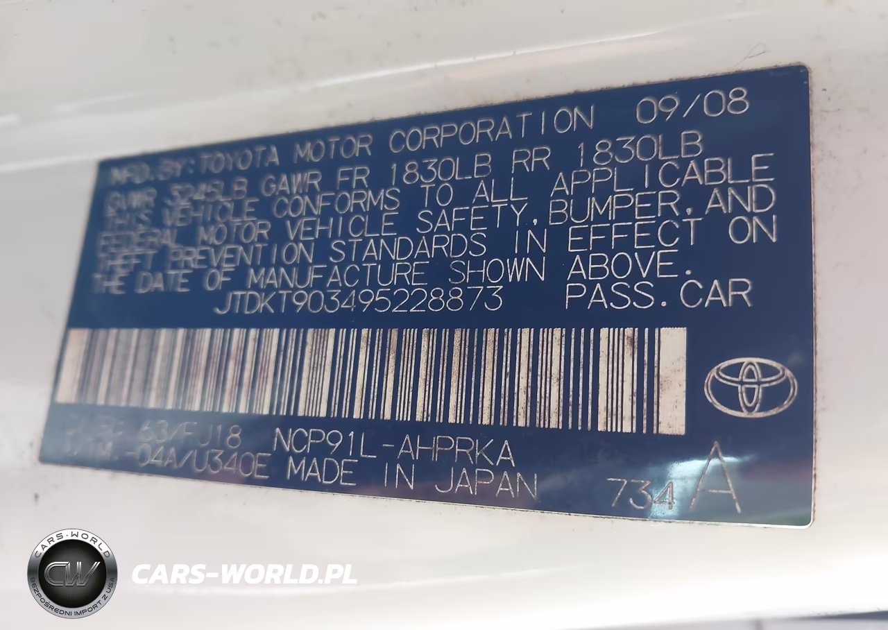 2009 Toyota Yaris VIN:JTDKT903495228873 - 9