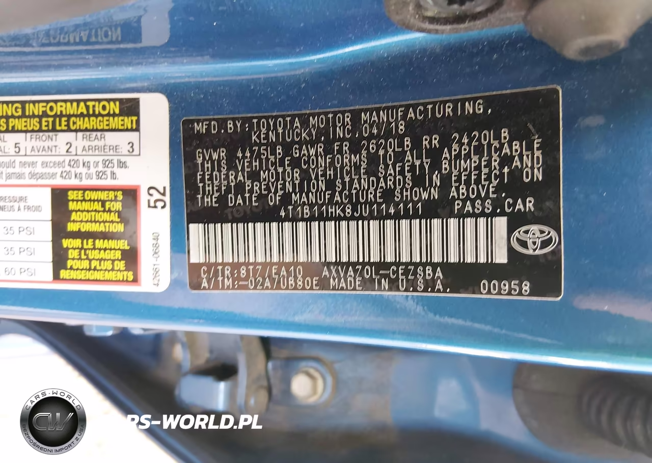 2018 Toyota Camry Se VIN:4T1B11HK8JU114111 - 9