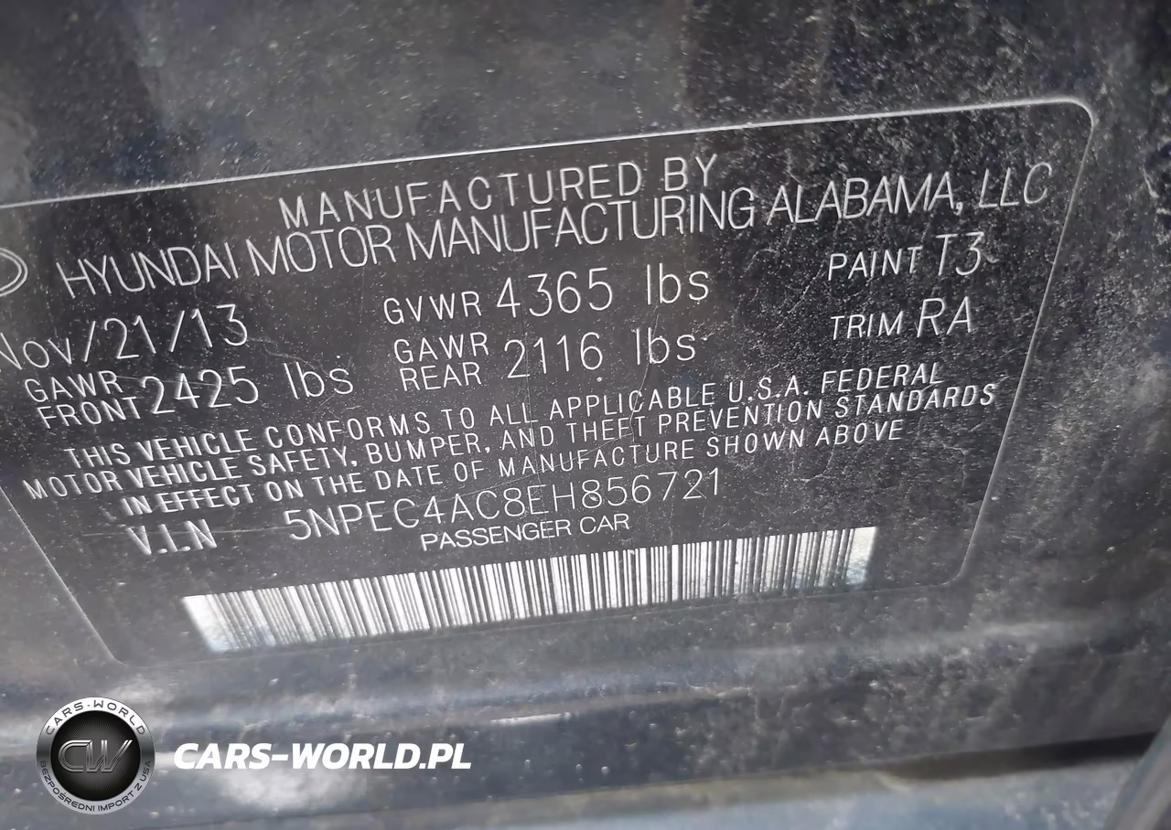 2014 Hyundai Sonata Se VIN:5NPEC4AC8EH856721 - 9