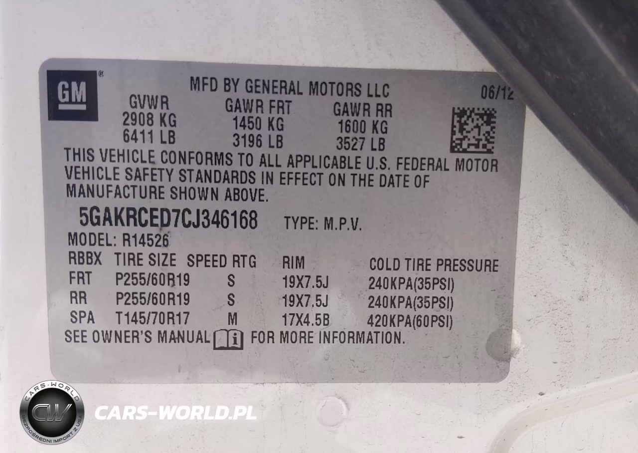 2012 Buick Enclave Leather VIN:5GAKRCED7CJ346168 - 9