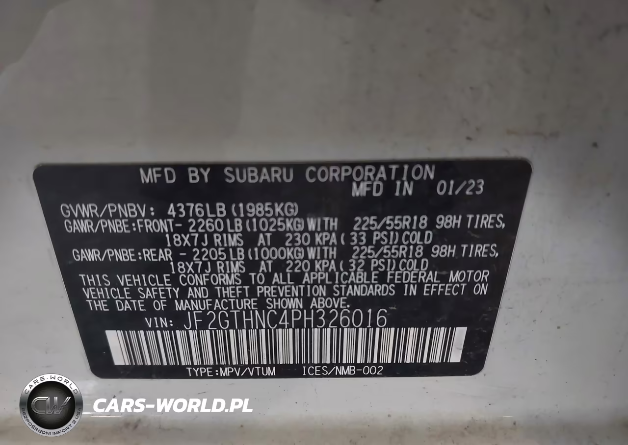 2023 Subaru Crosstrek Limited VIN:JF2GTHNC4PH326016 - 9