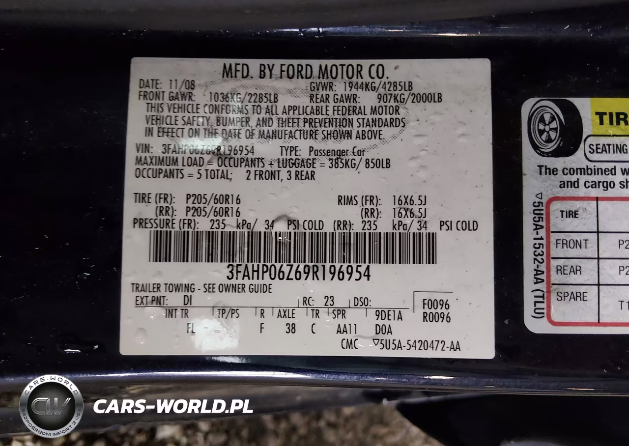 2009 Ford Fusion S VIN:3FAHP06Z69R196954 - 9