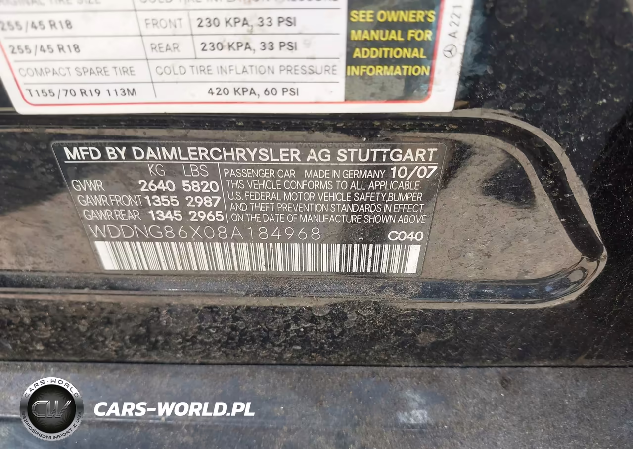 2008 Mercedes-Benz S 550 4Matic VIN:WDDNG86X08A184968 - 9