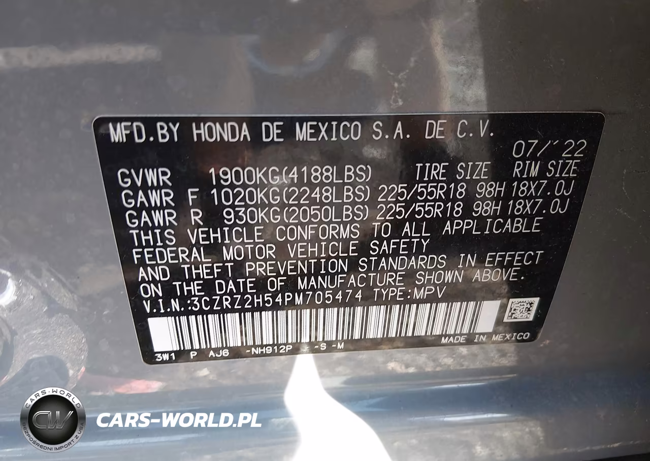 2023 Honda Hr-V Awd Sport VIN:3CZRZ2H54PM705474 - 9