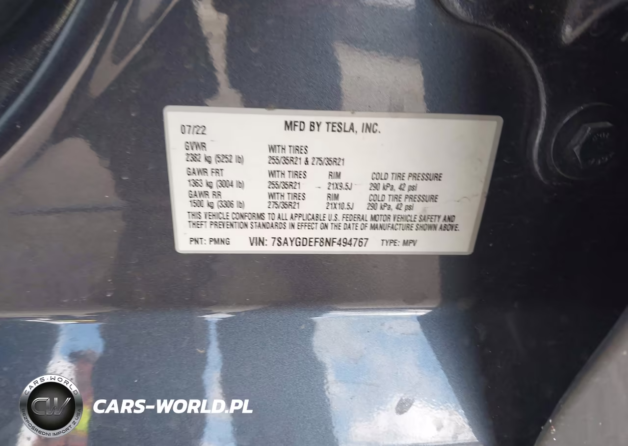 2022 Tesla Model Y Performance Dual Motor All-Wheel Drive VIN:7SAYGDEF8NF494767 - 9