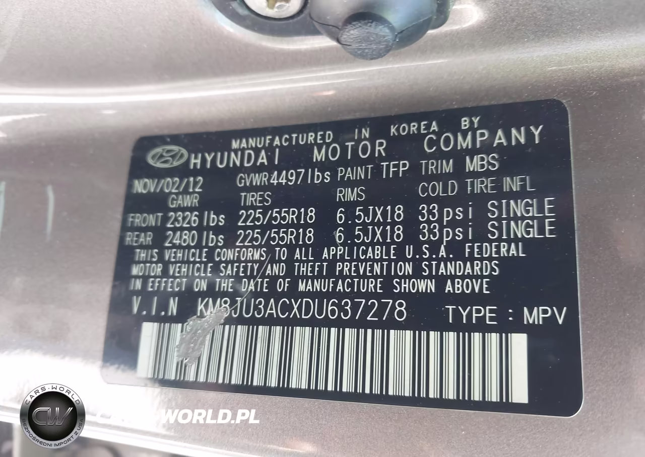 2013 Hyundai Tucson Limited VIN:KM8JU3ACXDU637278 - 9