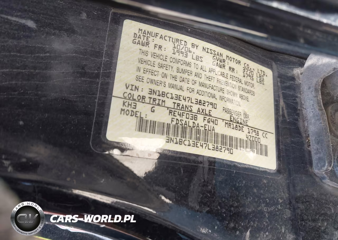 2007 Nissan Versa 1.8S VIN:3N1BC13E47L382790 - 9
