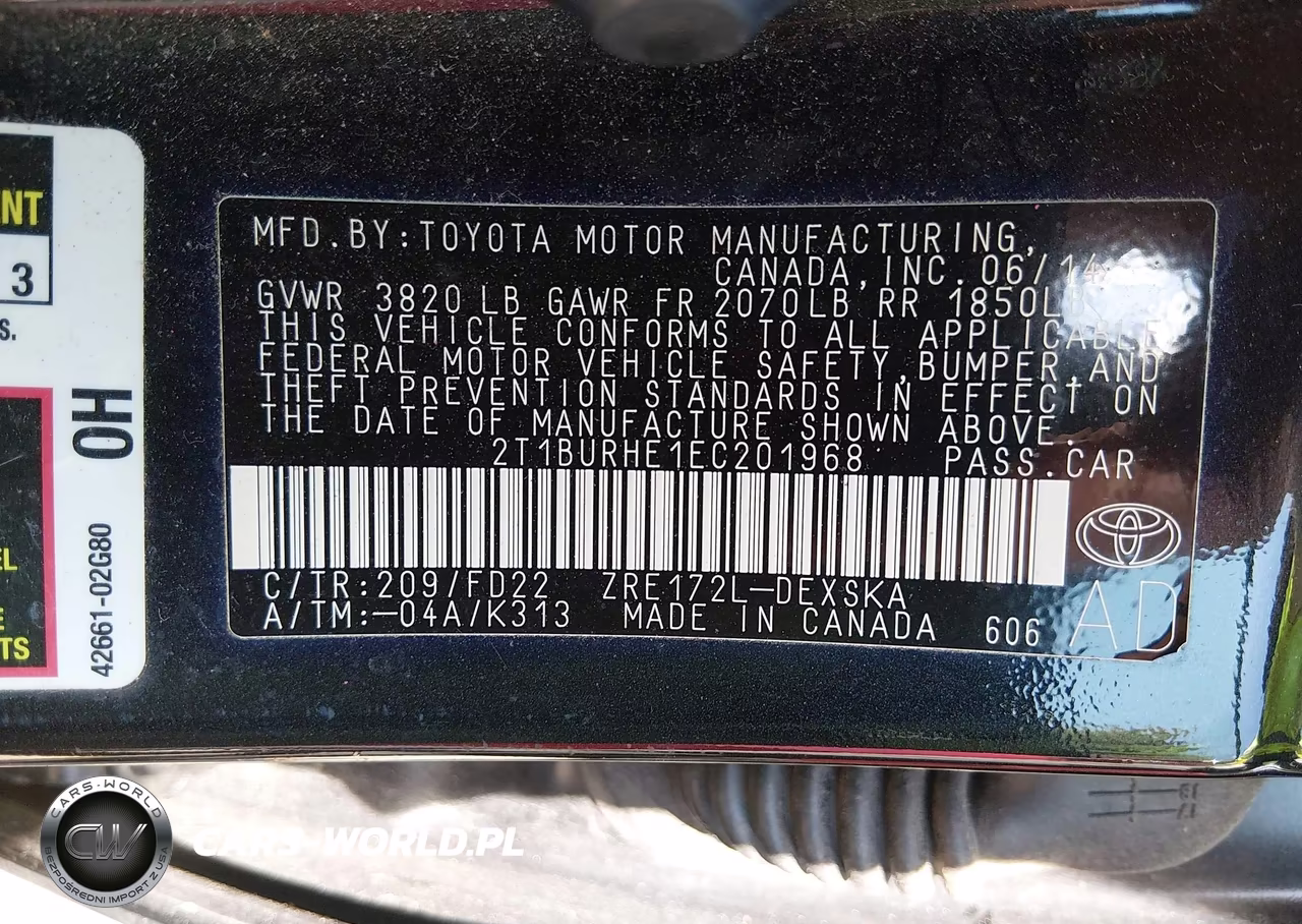 2014 Toyota Corolla S Plus VIN:2T1BURHE1EC201968 - 9