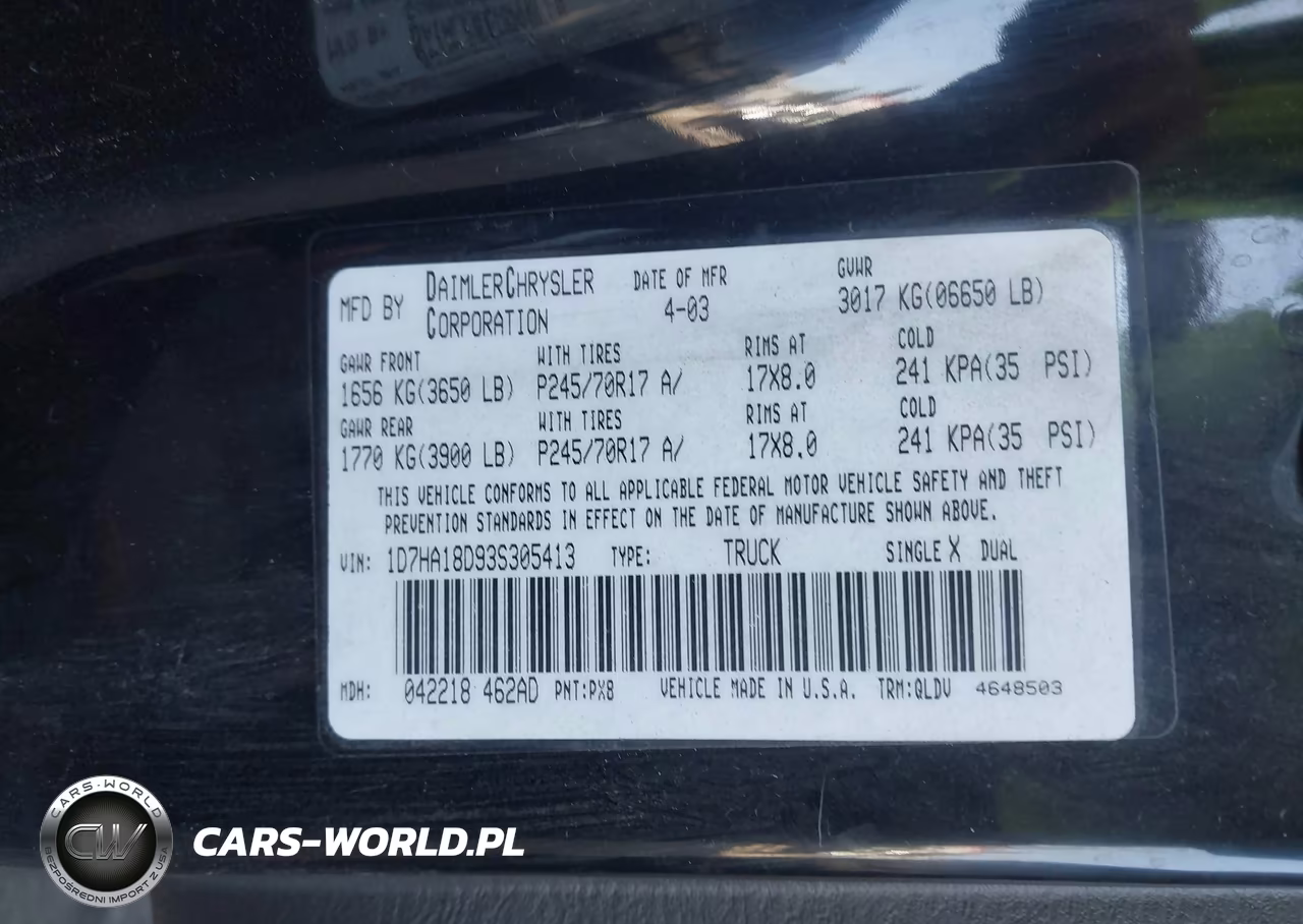 2003 Dodge Ram 1500 Slt-Laramie-St VIN:1D7HA18D93S305413 - 9