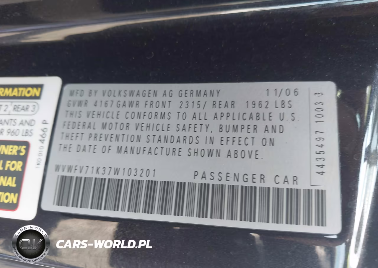 2007 Volkswagen Gti 2-Door (A6)-Fahrenheit VIN:WVWFV71K37W103201 - 9