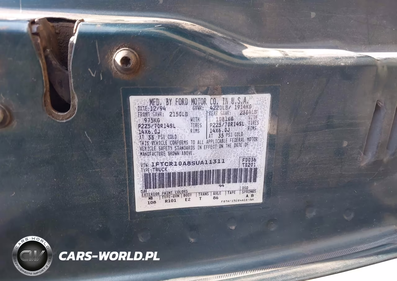 1995 Ford Ranger VIN:1FTCR10A8SUA11311 - 9