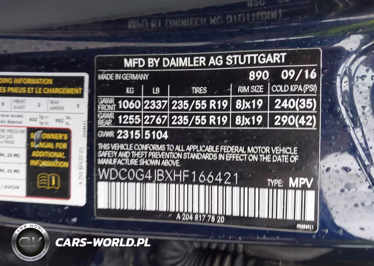 2017 Mercedes-Benz Glc 300 VIN:WDC0G4JBXHF166421 - 9