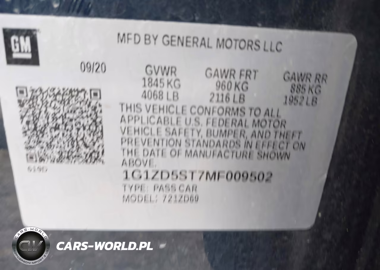 2021 Chevrolet Malibu Fwd Lt VIN:1G1ZD5ST7MF009502 - 9